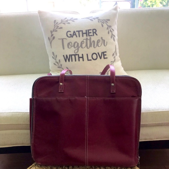 Laptop Bag - Rich Burgandy Leather - Picture 2 of 4